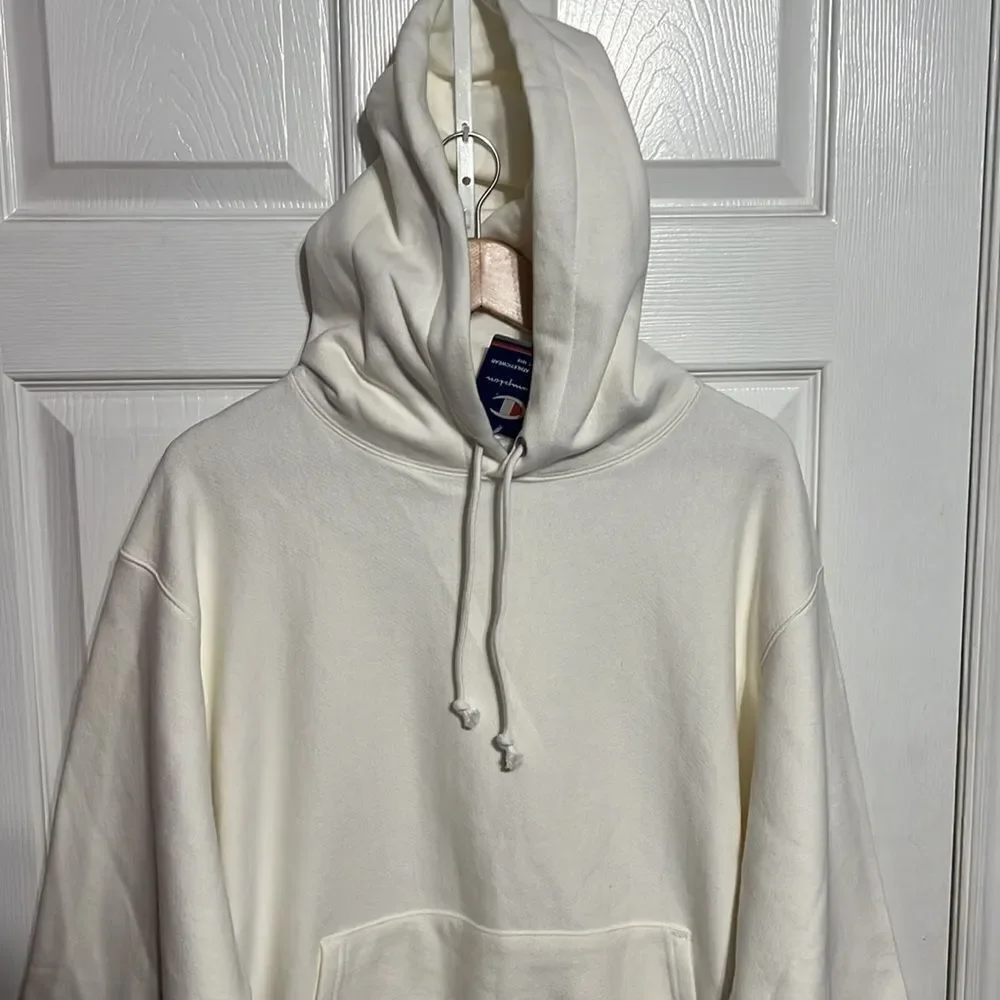 🔥🔥 NWT CHAMPION REVERSE WEAVE Blank HOODIE - Off-White - Men‎ Sz L - Brand NEW